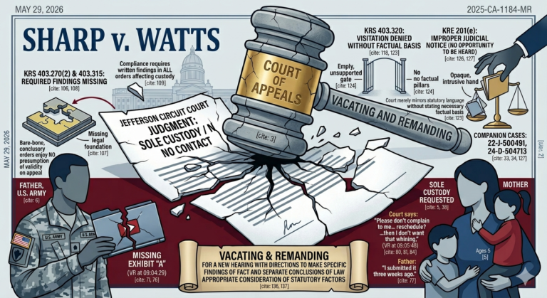 Kentucky Court of Appeals Vacates Custody Order: Why the Details in a Family Court Order Matter